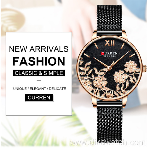 CURREN 9065 Hot Sale Fashion Women's Quartz Watches Chinese Brand Leather Small Dial Fancy Wrist Watch Luxury Relogio Masculino